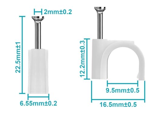 Monoprice Circle Cable Clips with Steel Nail - 100pcs