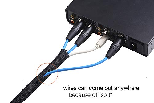 Alex Tech 25ft Cord Protector for Cables – Black