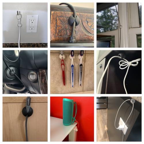 OHill 16 Pack Black Cable Clips for Organizing