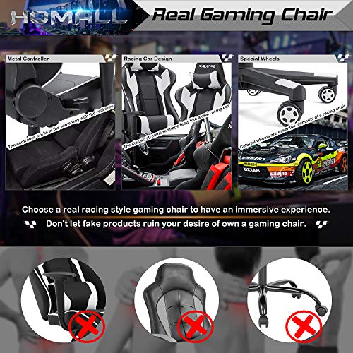 Ergonomic Gaming Chair with Armrests and Footrest