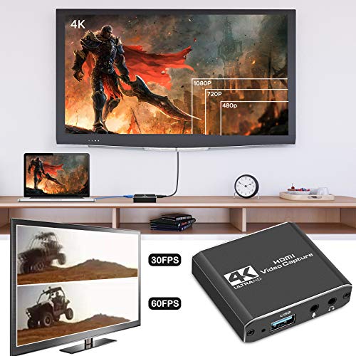 4K HDMI Capture Card with Microphone for Gaming