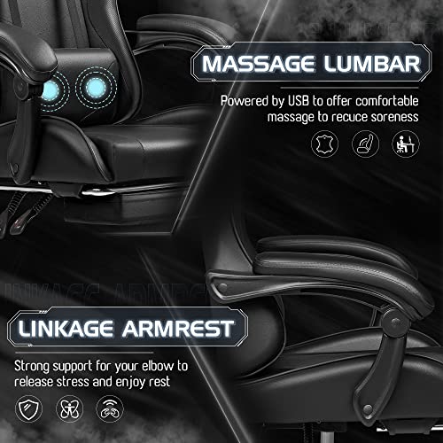 Homall Ergonomic Gaming Chair with Footrest & Massage
