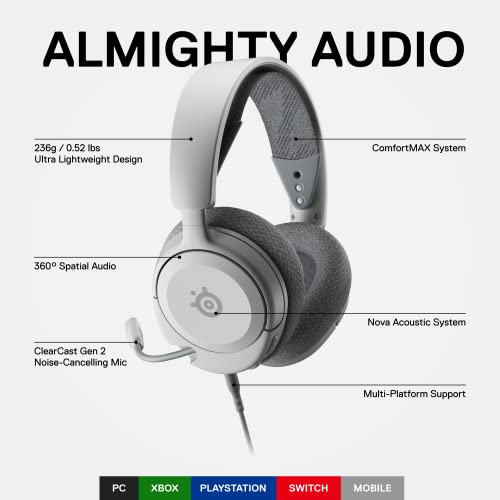 SteelSeries Arctis Nova 1 Gaming Headset – White