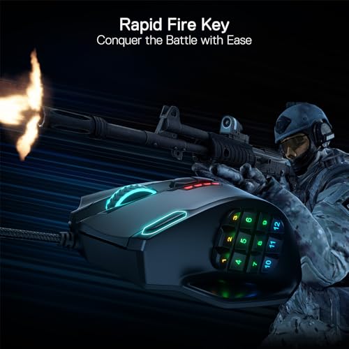 Redragon M908 RGB Gaming Mouse with 19 Programmable Buttons