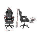 Artiss LED Massage Gaming Chair with Footrest