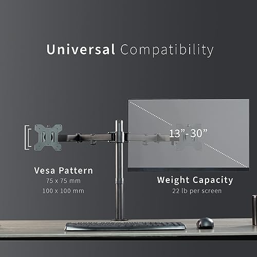 Dual Monitor Desk Mount Stand for 30-Inch Screens