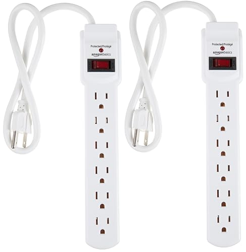 Dual 6-Outlet Surge Protector with 2-Foot Cord