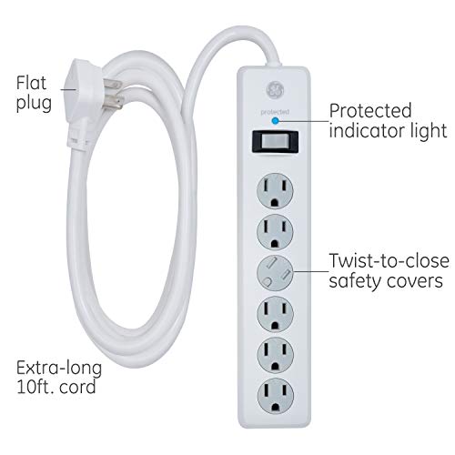 10 Ft Surge Protector Power Strip with 6 Outlets