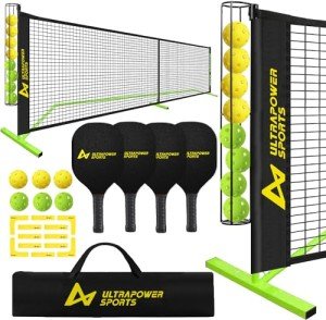 Portable 22ft Regulation Pickleball Net and Paddles