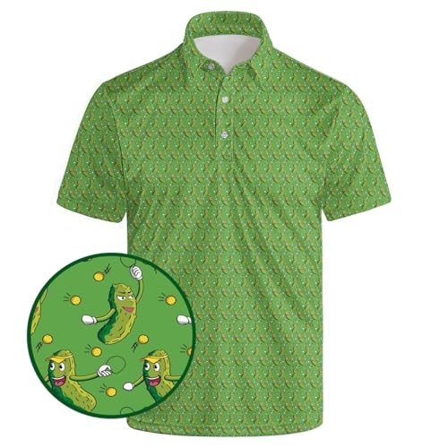 Men's Funny Pickleball Golf Polo Shirt, Green