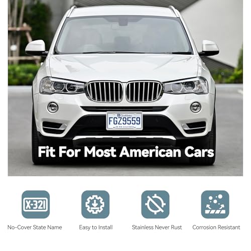 Sleek Stainless Steel License Plate Frames - 2 Pack