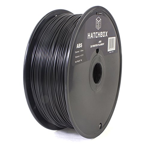 HATCHBOX 1.75mm ABS Black Filament 1kg Spool