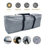 Gray Waterproof Patio Cushion Storage Bag - 50"x15"x25