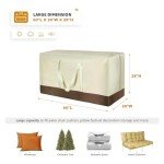 Set of 2 Waterproof Patio Cushion Storage Bags