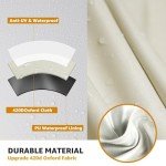 Set of 2 Waterproof Patio Cushion Storage Bags