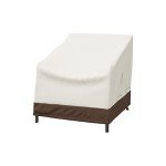Set of 2 Beige Outdoor Lounge Chair Covers