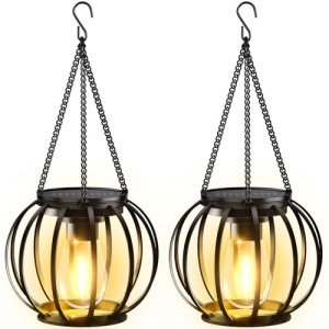 Upgraded Solar Lanterns for Outdoor Decor - 2 Pack
