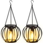 Upgraded Solar Lanterns for Outdoor Decor - 2 Pack