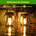 Upgraded Solar Lanterns for Outdoor Decor - 2 Pack