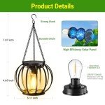 Upgraded Solar Lanterns for Outdoor Decor - 2 Pack