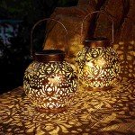 2-Pack Outdoor Solar Lanterns for Patio Decor