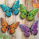Metal Butterfly Wall Art for Outdoor Spaces - 4 Pack