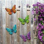 Metal Butterfly Wall Art for Outdoor Spaces - 4 Pack