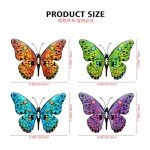 Metal Butterfly Wall Art for Outdoor Spaces - 4 Pack
