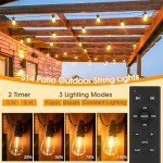 Dimmable 100FT Outdoor String Lights with Remote