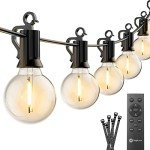 Brightown 38Ft Remote Outdoor String Lights
