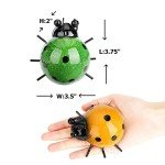 Cute Ladybug Metal Wall Art Set for Outdoors