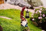 Gnome Garden Statue with Solar Lantern Light