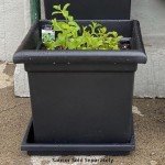 15.5-Inch Lightweight Square Outdoor Planter in Black