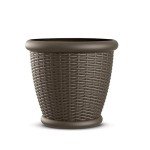 Suncast 18" Round Wicker Style Planter Pot