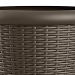 Suncast 18" Round Wicker Style Planter Pot