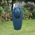 Teal Blue 32" Outdoor LED Water Fountain
