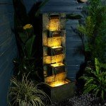 Modern Outdoor Water Fountain with Lights - 41”