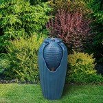 Teal Blue 32" Outdoor LED Water Fountain