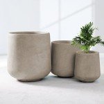 Round Concrete Planters for Home and Garden