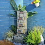 Modern Outdoor Water Fountain with Lights - 41”