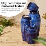 Cobalt Blue 4-Tier Outdoor Garden Fountain
