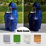 Cobalt Blue 4-Tier Outdoor Garden Fountain