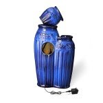 Cobalt Blue 4-Tier Outdoor Garden Fountain