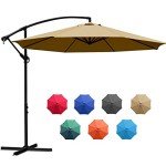 10Ft Adjustable Offset Patio Umbrella - Tan