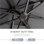 10' x 13' Heavy Duty Patio Umbrella with Rotation