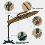 Sunnyglade 11FT Cantilever Patio Umbrella - Tan