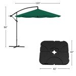 10 Ft Offset Patio Umbrella with Base - Hunter Green