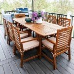 9-Piece Acacia Wood Expandable Patio Dining Set