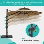 Sunnyglade 11FT Cantilever Patio Umbrella - Tan