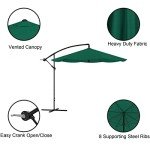 10 Ft Offset Patio Umbrella with Base - Hunter Green